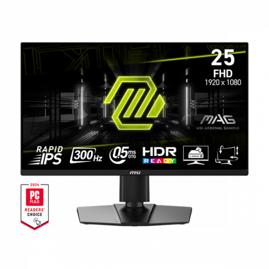 MSI Monitor GAMING MAG 255PXF 24,5" FHD Rapid IPS 1920x1080, 16:9, 300Hz, 1000:1, 0,5ms, 2x HDMI, DP, Pivot, Black