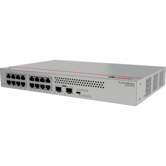 Huawei eKit Switch 16x1000Mbps + 2x1000Mbps SFP, Nem menedzselhető, Rackes/Asztali, fanless - S110-16T2S