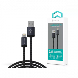 DEVIA ST108035 Gracious v2 12W USB/Lightning 1m -es fekete adat-és töltőkábel