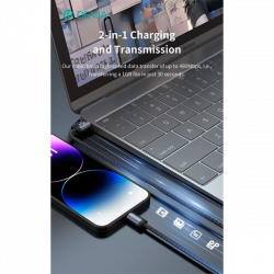 DEVIA ST108035 Gracious v2 12W USB/Lightning 1m -es fekete adat-és töltőkábel