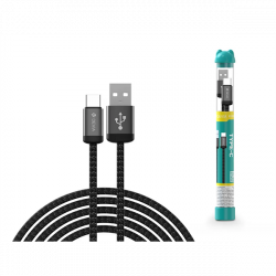 DEVIA ST107861 Gracious Tube USB/Type-C 1m-es fekete adat-és töltőkábel