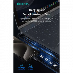 DEVIA ST108721 Extreme Speed PD 240W Type-C/Type-C 2m-es fekete adat-és töltőkábel