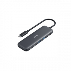 ANKER USB HUB, 322 5-in-1, USB-C Hub, 4K HDMI, 2xUSB-A, PD-IN 100W, USB-C 5Gbps, fekete - A8355H11
