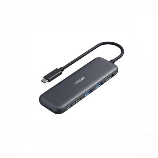 ANKER USB HUB, 322 5-in-1, USB-C Hub, 4K HDMI, 2xUSB-A, PD-IN 100W, USB-C 5Gbps, fekete - A8355H11