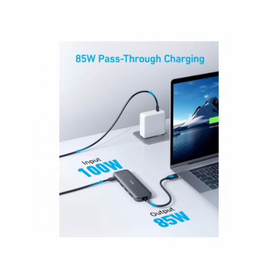 ANKER USB HUB, 322 5-in-1, USB-C Hub, 4K HDMI, 2xUSB-A, PD-IN 100W, USB-C 5Gbps, fekete - A8355H11