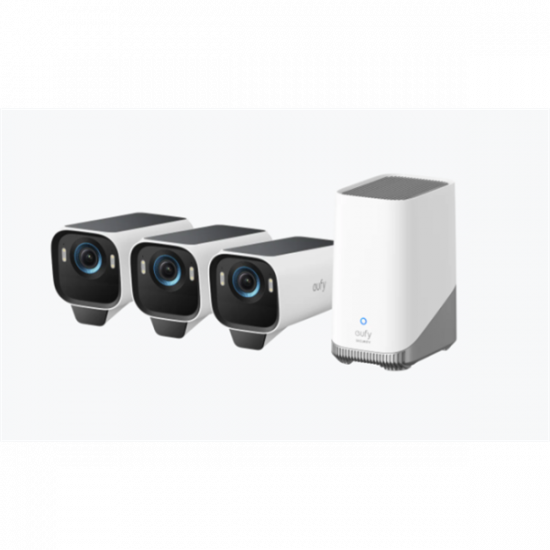 ANKER EUFYCAM S3 Pro Biztonsági Kamera Rendszer (3+1) 4K UHD, Beépített Napelem, BionicMind, kültéri - T88933W1