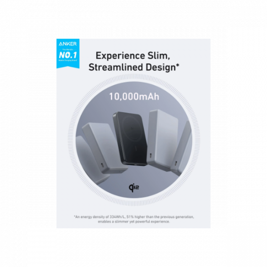 ANKER Vezeték Nélküli Powerbank, MagGo Powerbank, 10000mAh, EU, fekete -  A1664H11