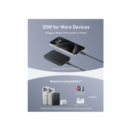 ANKER Vezeték Nélküli Powerbank, MagGo Powerbank, 10000mAh, EU, fekete -  A1664H11