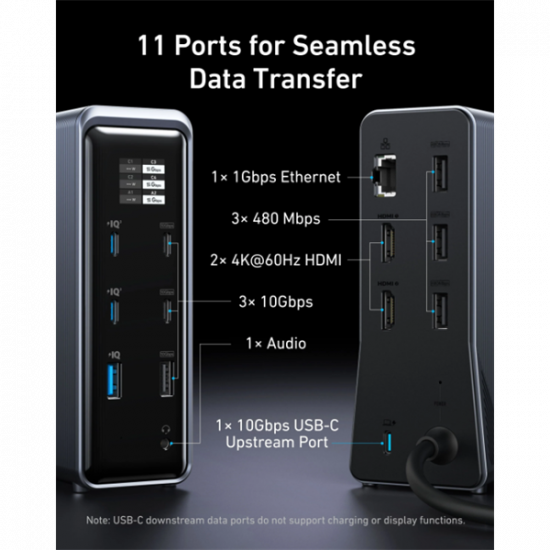 ANKER USB HUB Docking Station, , Prime 14-in-1, 160W,Dual Display, 2x 4K HDMI, USB-C 10Gbps, szürke - A83B63A1