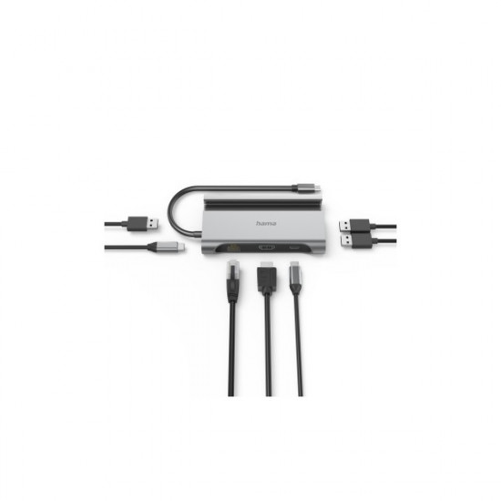 HAMA 00200143, FIC USB 3.2 GEN1 TYPE-C 7IN1, DOKKOLÓ (3X USB3.1, 2X USB-C, HDMI,LAN,PD)