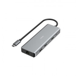 HAMA 00200142, FIC USB 3.1 TYPE-C,9IN1 DOKKOLÓ ADAPTER(4XUSB3.1, 2XHDMI, LAN, USB-C, PD)