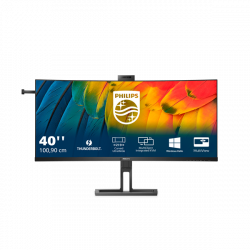 PHILIPS Ívelt monitor 40" 40B1U6903CH, 5120x2160, 21:9, 300 cd/m2, 4ms, HDMIx2/DP/Thunderbolt/USBx5/USB-C/LAN, hangszóró