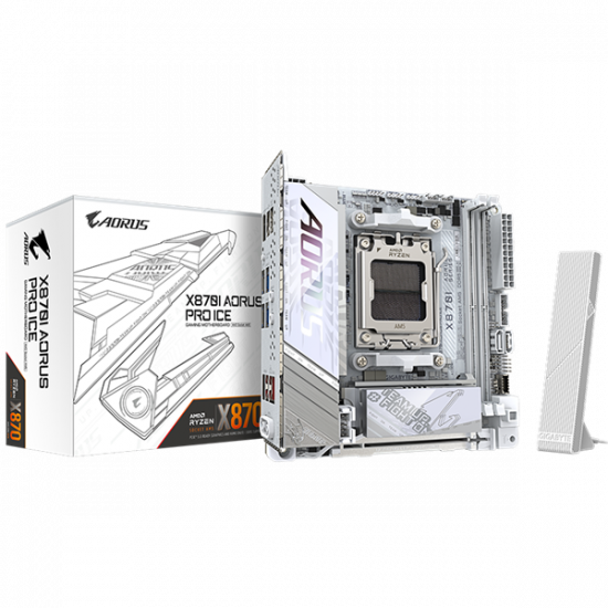 GIGABYTE Alaplap AM5 X870I AORUS PRO ICE AMD X870, mini-ITX