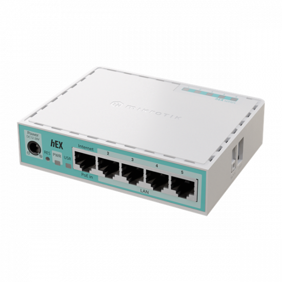 MIKROTIK Vezetékes Router hEX refresh 5x1000Mbps, Menedzselhető, Asztali - E50UG