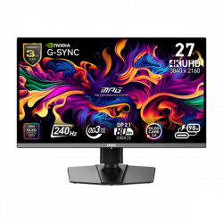 MSI Monitor GAMING MPG 272URX QD-OLED 26,5" UHD 3840x2160, 240Hz, 150000:1 CR, 250cd/m2, 0,03ms, 2x HDMI, DP, USB-C