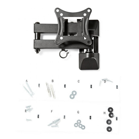 Nedis TVWM1510BK 13"-27"  LCD TV / monitor fali tartókonzol, maximum 15 kg, forgatható, dönthető, fekete