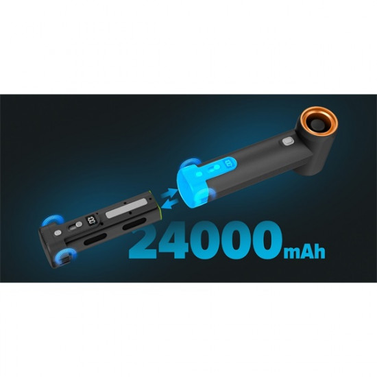 KICA JetFan Max vez. nélküli univerzális légfúvóka, porszívó funkció, 785W, 331 km / óra légsugár, 5,5 óra üzemidő, LCD