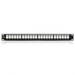KELINE Patch Panel 1U 24 db keystone modul számára, csatlakozó nélkül, Fekete