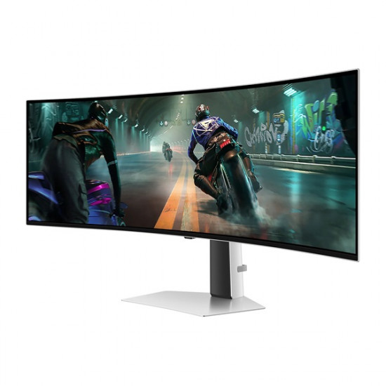 SAMSUNG Ívelt Gaming 144Hz OLED monitor 49" G91SD, 5120x1440, 32:9, 250cd/m2, 0.03ms, HDMI/Micro HDMI/DP