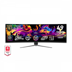 MSI Monitor GAMING MPG 491CQPX QD-OLED Ívelt 49" 5120x1440, 32:9, 1800R, 0,03ms, 240Hz, 2x HDMI, DP, USB-C, Black