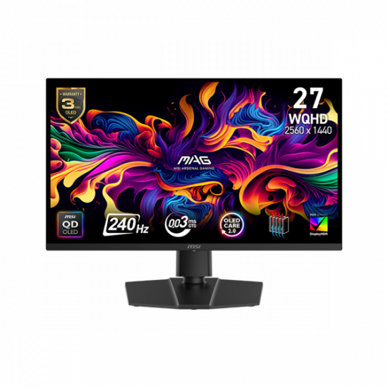 MSI Monitor GAMING MAG 271QP QD-OLED X24 26,5" WQHD 2560x1440 16:9 240Hz 0,03ms 2x HDMI, DP, Black