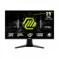 MSI Monitor GAMING MAG 255F E20 24,5" FHD Rapid IPS 1920x1080, 16:9, 200Hz, 1000:1, 0,5ms, 2x HDMI, DP, Black