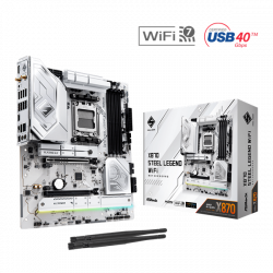 ASROCK Alaplap AM5 X870 STEEL LEGEND WIFI AMD X870, ATX