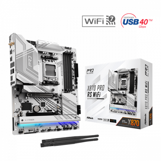 ASROCK Alaplap AM5 X870 PRO RS WIFI AMD X870, ATX