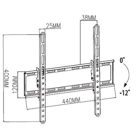 Nedis TVWM1131BK LCD TV / monitor fali tartó konzol 23-55 ",súly: 35 kg, Dönthető: 12 °, Acél