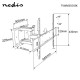 Nedis TVWM3551BK szabadon mozgatható fali LCD TV / monitor tartó konzol (37"-80"), 35kg