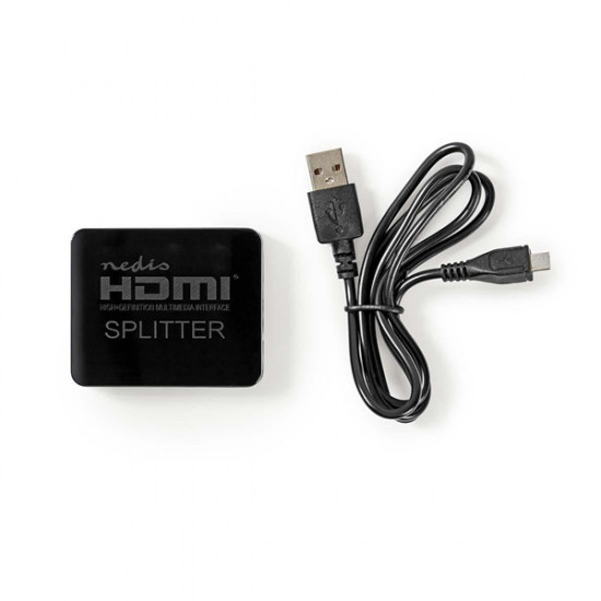 Nedis VSPL34002BK HDMI splitter, 1 x HDMI be - 2 x HDMI ki, HDMI1.4 (4K 30Hz)