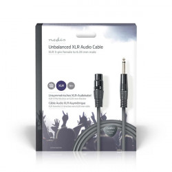 Nedis COTH15120GY100 félprofi audio kábel, 6,35mm mono jack dugó - 3p XLR aljzat, hossz 10m, rugalmas