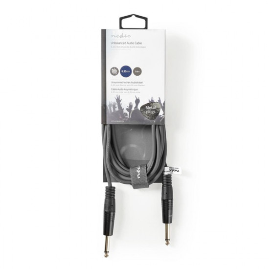 Nedis COTH23000GY30 félprofi audio kábel, 2 x 6,35mm mono jack dugó, hossz 3m, rugalmas