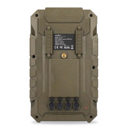 Nedis WCPBK80GN 8000mAh külső akku (powerbank) beépített napelem panellal, ideális vadkamerákhoz, 5V, 6V, 12V, IPX56