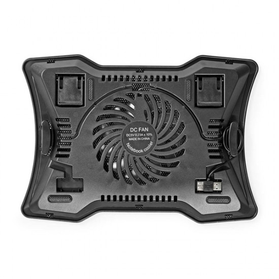 Nedis NBCR101BK notebook hűtő, 17", 125mm ventilátor, LED, zaj 15db