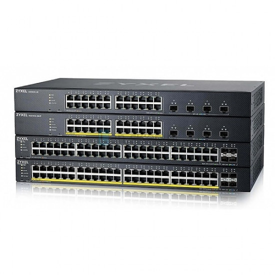 ZYXEL Switch 48x1000Mbps(48xPOE+) + 4x10G SFP+, Fémházas Menedzselhető, Rackes, XGS1935-52HP-EU0101F