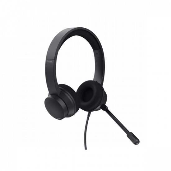 TRUST 25089 Ayda USB vezetékes fejhallgató zajszűrős mikrofonnal – fekete