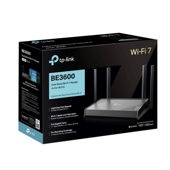 TP-LINK Wireless Router Dual-Band BE3600 1xWAN(1Gbps) + 4xLAN(1Gbps), ARCHER BE220