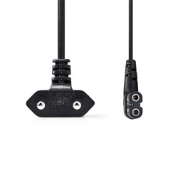 Nedis CEGL11055BK30 tápkábel, Euro dugó,  IEC-320-C7,  pipa, szögben balra, 3m, fekete