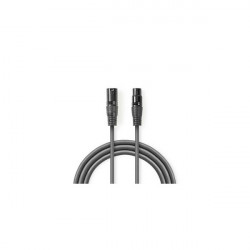 Nedis  COTG15012GY150 DMX adapter kábel, XLR 3 tűs apa | XLR 3 tűs anya | Nikkelezett | 15,0 m | kerek | PVC | Sötétszür