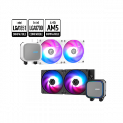 MSI CPU hűtő Coreliquid A13 240 (vízhűtés), Univerzális, fehér