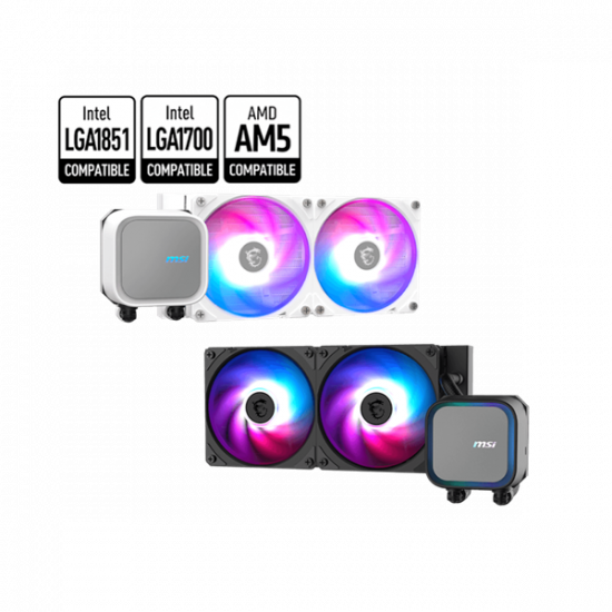 MSI CPU hűtő Coreliquid A13 240 (vízhűtés), Univerzális, fehér