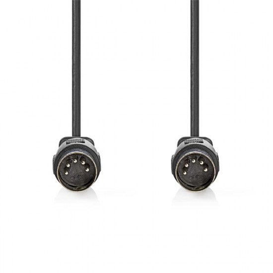 Nedis CAGL20000BK10 DIN audio kábel, DIN 5 tűs dugó, Nikkelezett, 1m