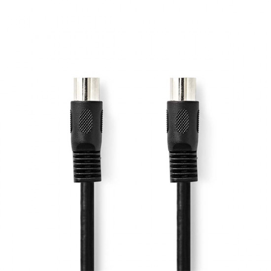 Nedis CAGL20000BK10 DIN audio kábel, DIN 5 tűs dugó, Nikkelezett, 1m