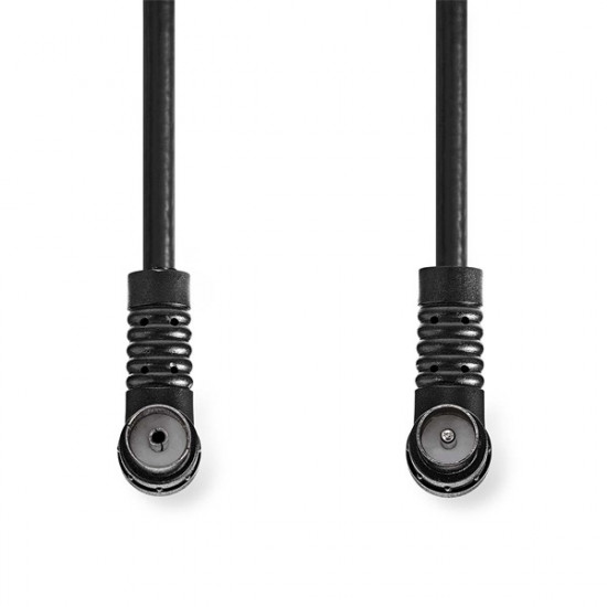 Nedis CSGL40120BK15 koax kábel, IEC (koax) férfi, IEC (koax) női, Nikkelezett,  120 dB, 75 Ohm,  Quad Shielded,  1,5m