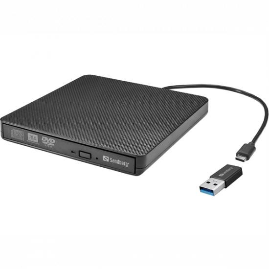 SANDBERG Külső meghajtó, USB-C/A DVD Drive
