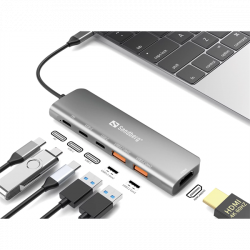 SANDBERG USB-C Dokkoló HDMI + 2xUSB-A + 2xUSB-C + PD100W