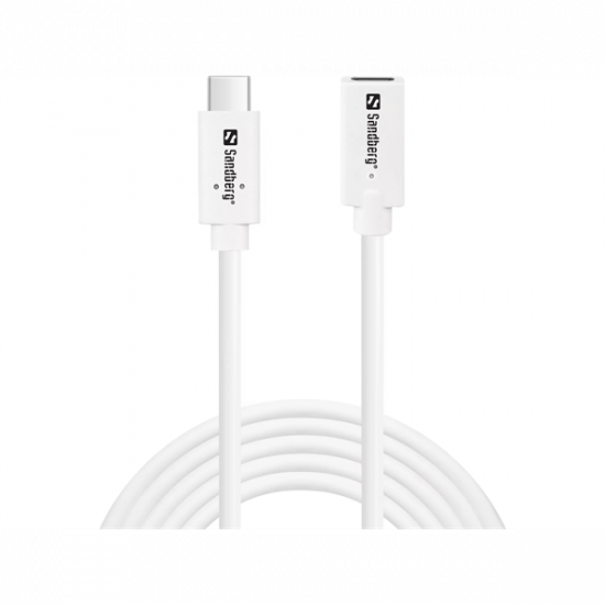 SANDBERG USB-C tartozék, USB-C>C M-F USB 3.1 100W, 2M
