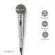 Nedis MPWD45GY dinamikus mikrofon, levehető kábel 5m, 80 Hz - 13 kHz 600 Ohm -72 dB Be/Ki kapcs.fém ezüst