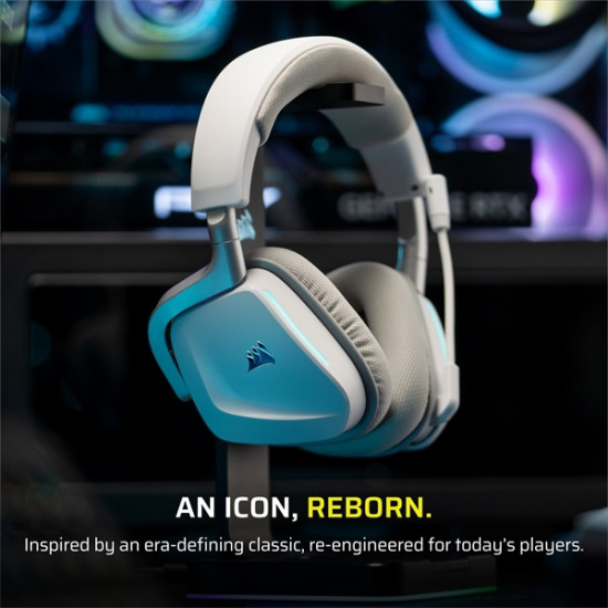 CORSAIR Vezeték Nélküli Headset, VOID v2 Wireless Gaming Headset, Dolby Atmos, fehér